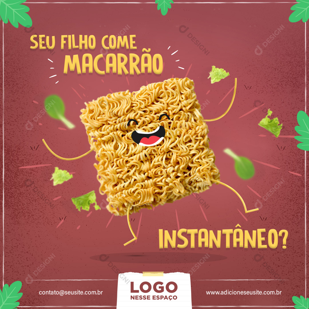 Macarrão Instantâneo Social Media PSD Editável