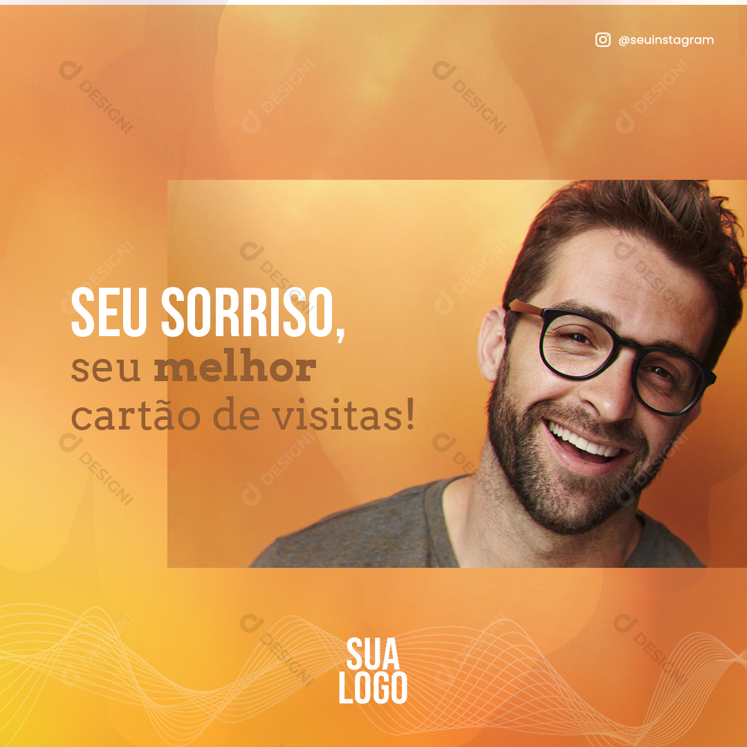 Seu Sorriso Branco Social Media PSD Editável