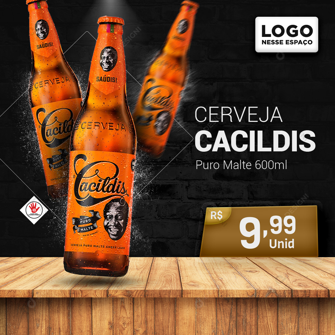 Cerveja Cacildis 600ml Bares Bebidas Social Media PSD Editável