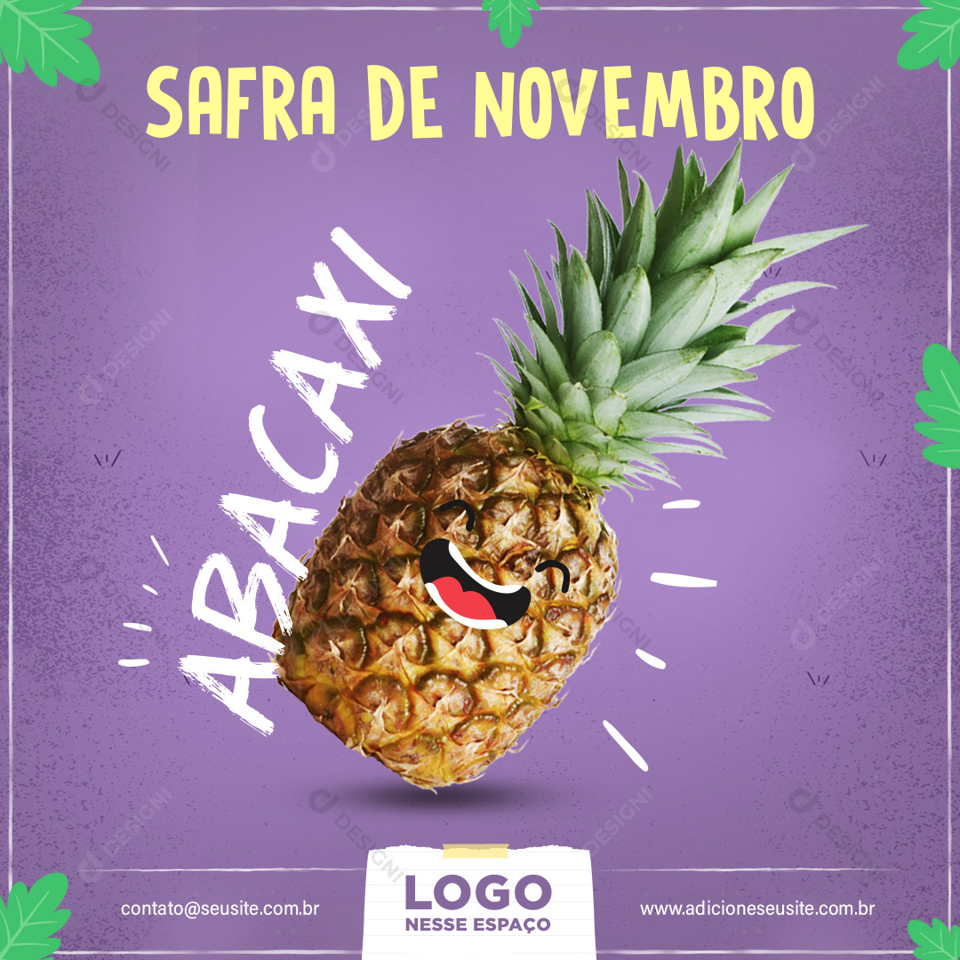 Safra Novembro Abacaxi Social Media PSD Editável
