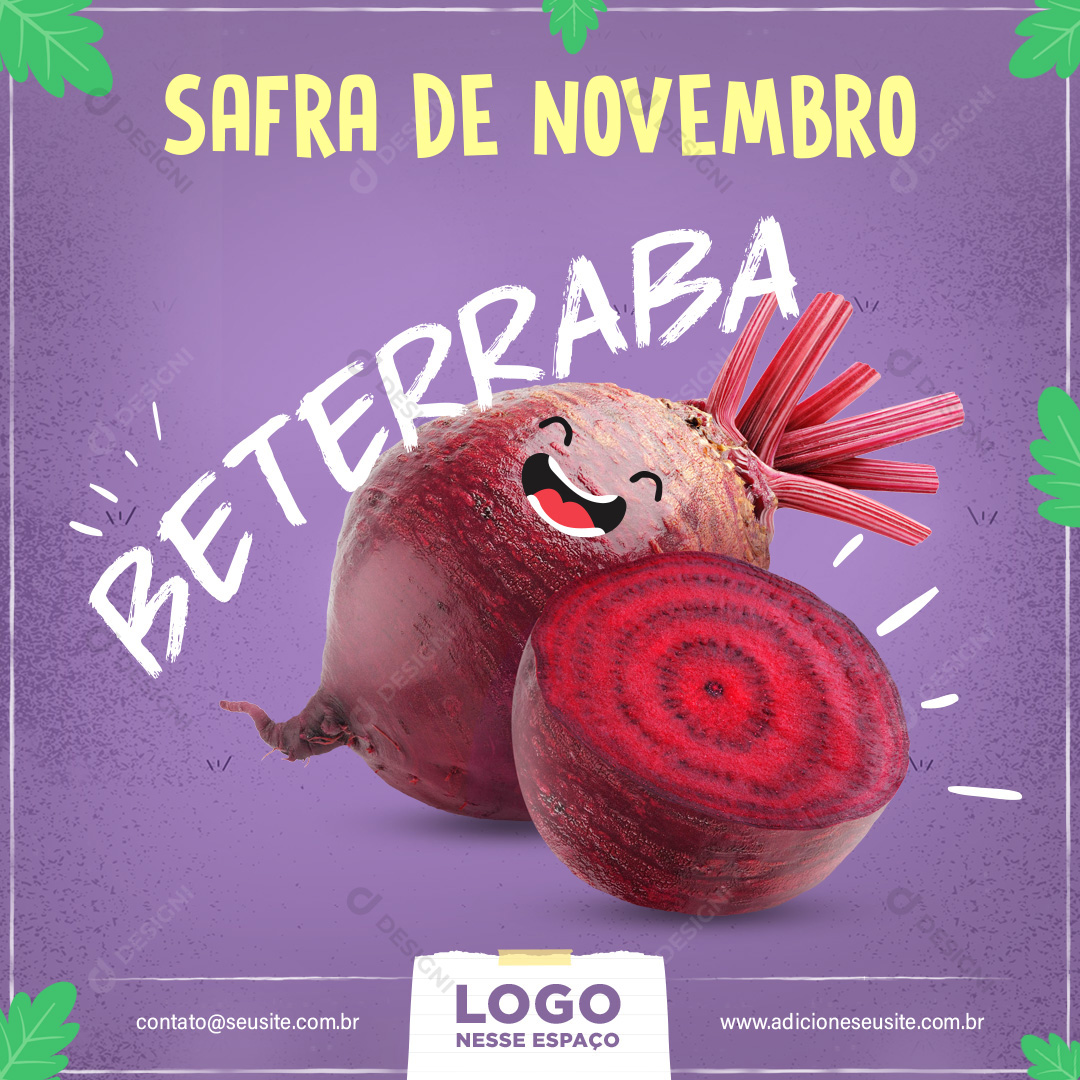 Safra Novembro Beterraba Social Media PSD Editável