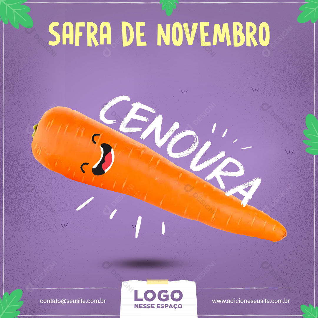 Safra Novembro Cenoura Social Media PSD Editável