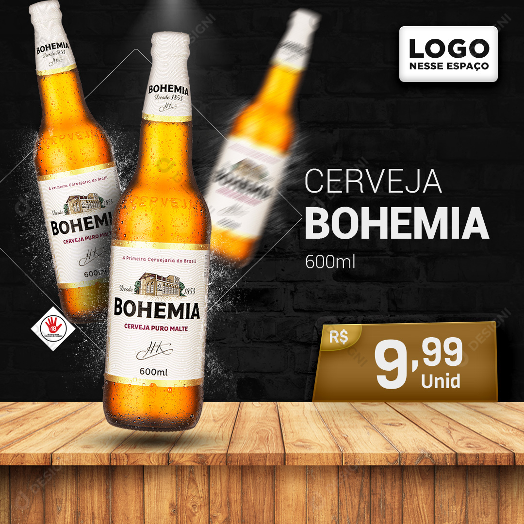 Cerveja Bohemia 600ml Bares Social Media PSD Editável