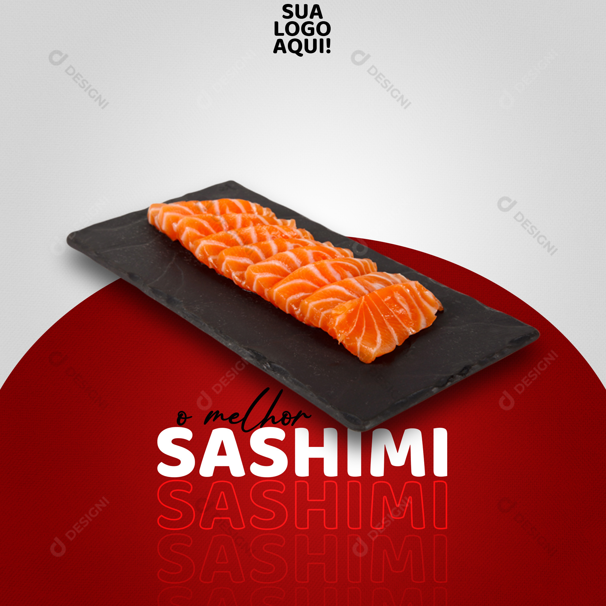Sashimi Salmão Comida Japonesa Social Media PSD Editável