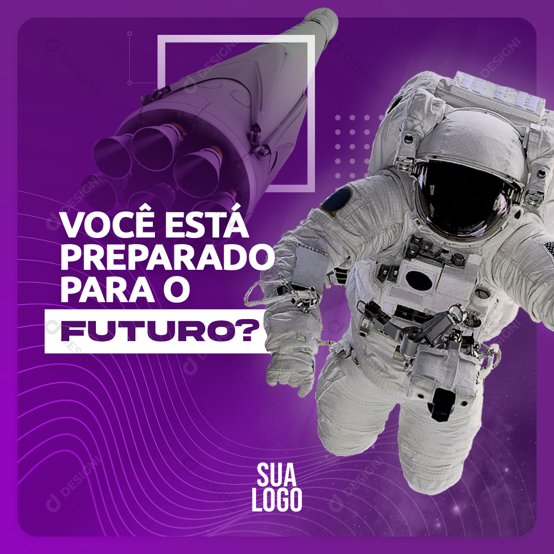 Você Está Preparado Para o Futuro Arte Social Media PSD Editável