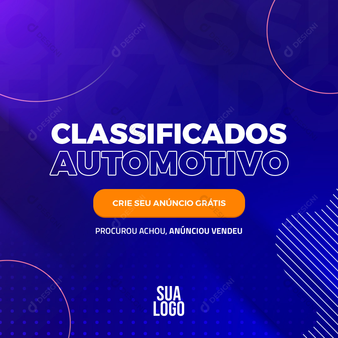 Classificados Automotivos Anúncios Carros Social Media PSD Editável