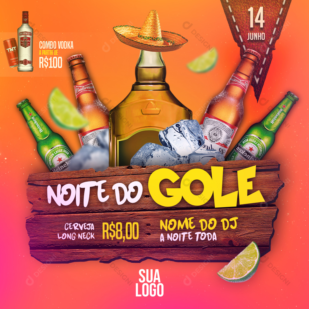 Noite do Gole Festa Social Media PSD Editável Bebidas