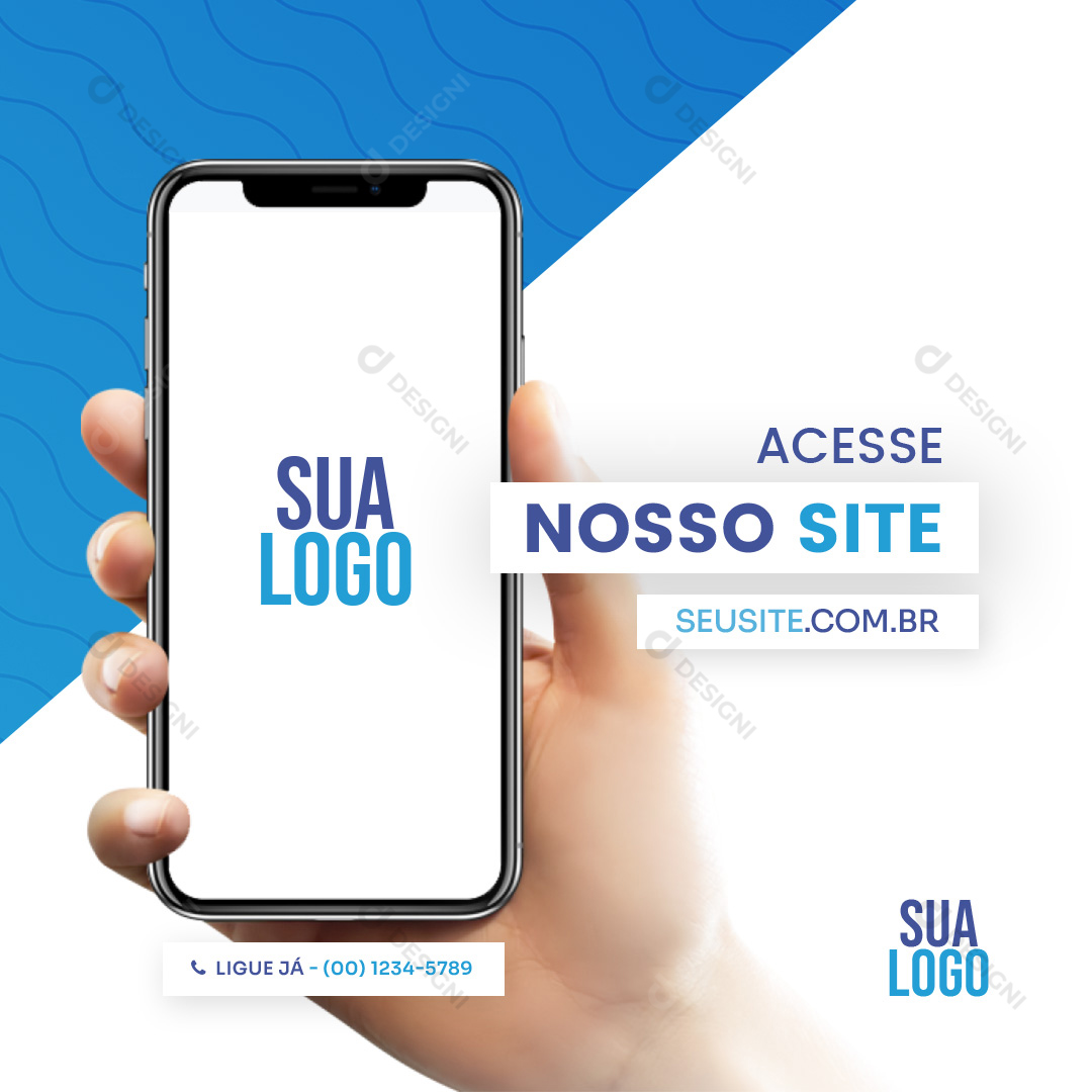 Acesse Nosso Site Social Media PSD Editável Site Divulgação