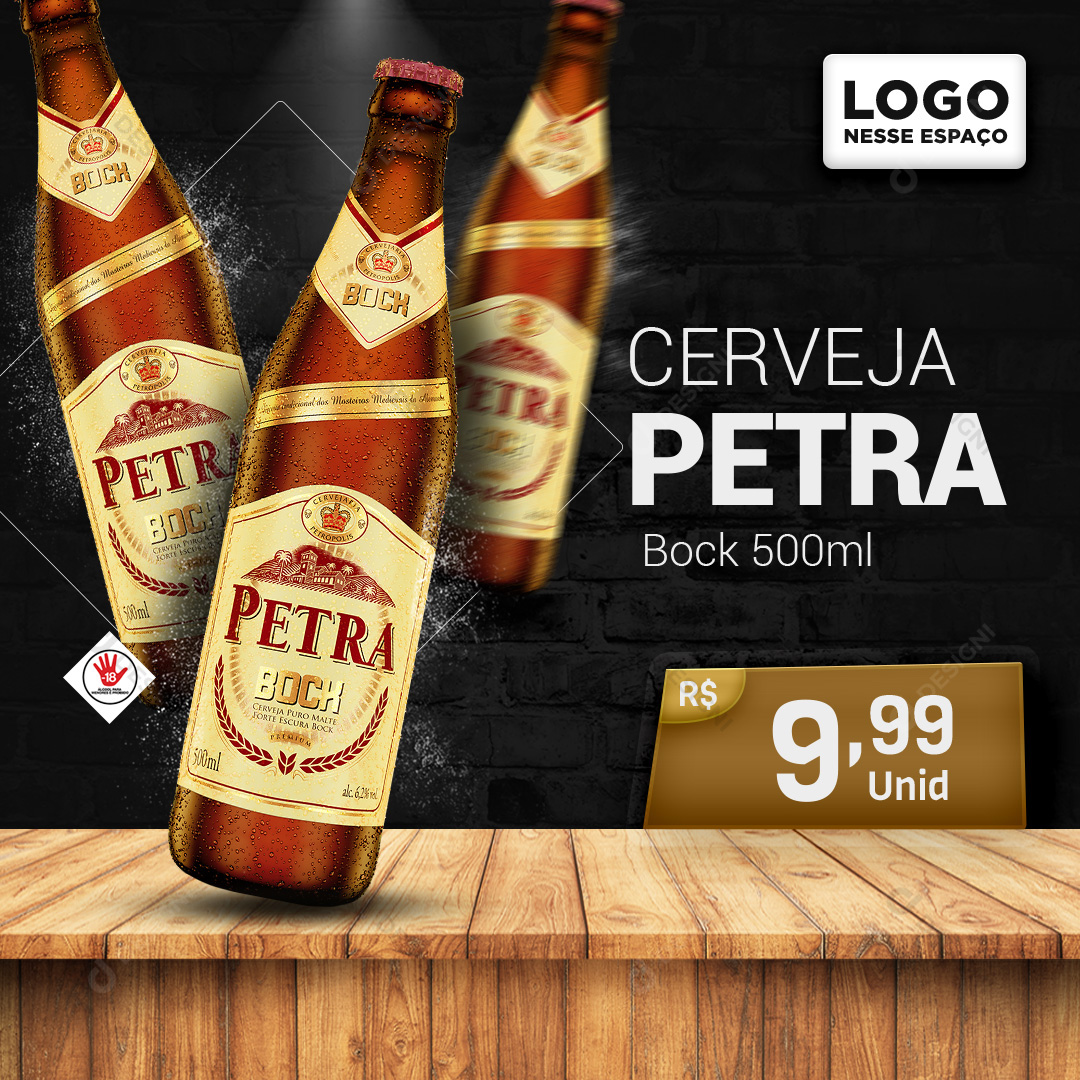 Cerveja Petra Bock 500ml Social Media PSD Editável