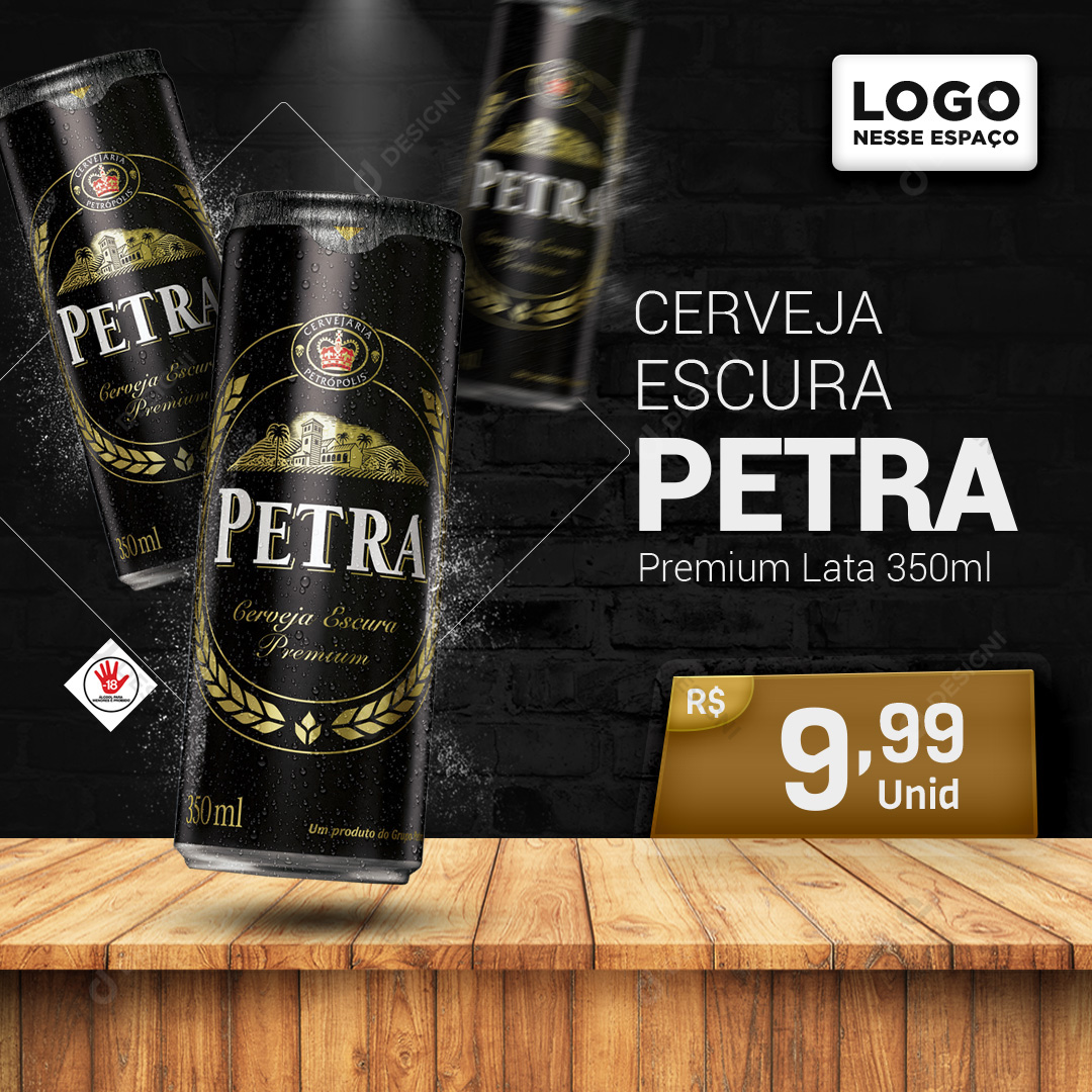 Cerveja Petra Escura 350ml Social Media PSD Editável