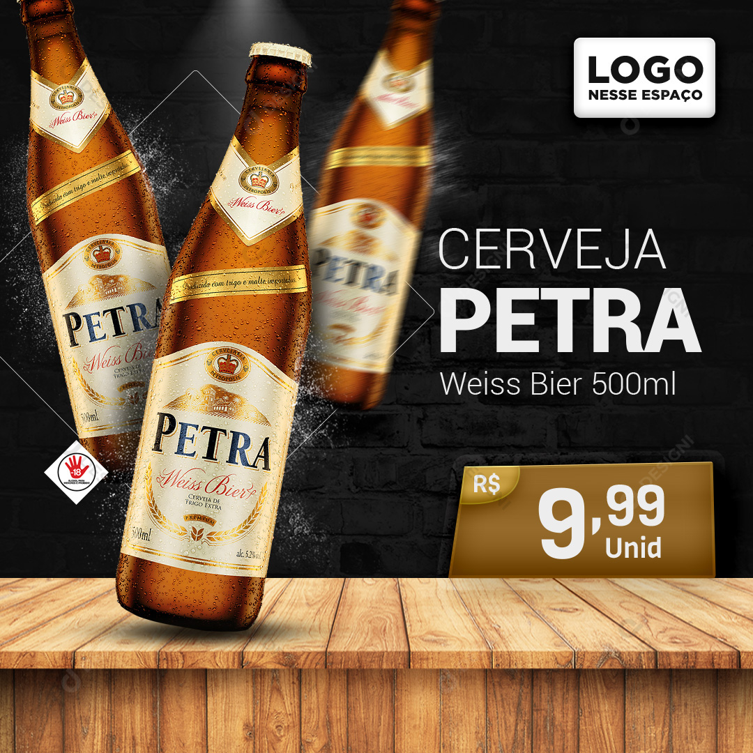 Cerveja Petra Weiss Bier 500ml Social Media PSD Editável Bares Bebidas