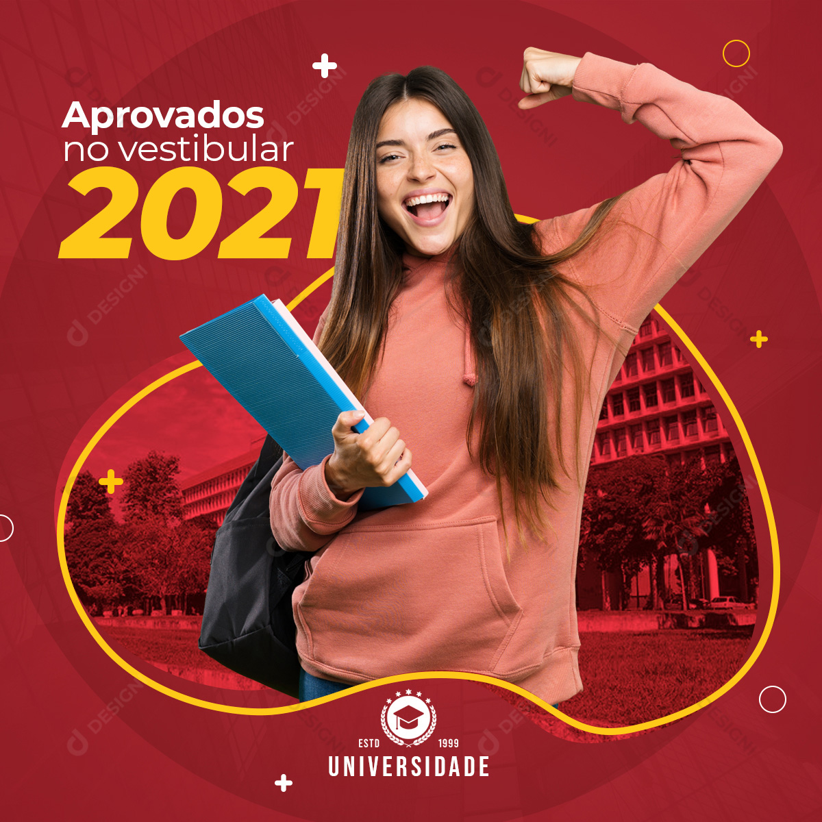 Aprovados Vestibular 2021 Faculdade Social Media PSD Editável