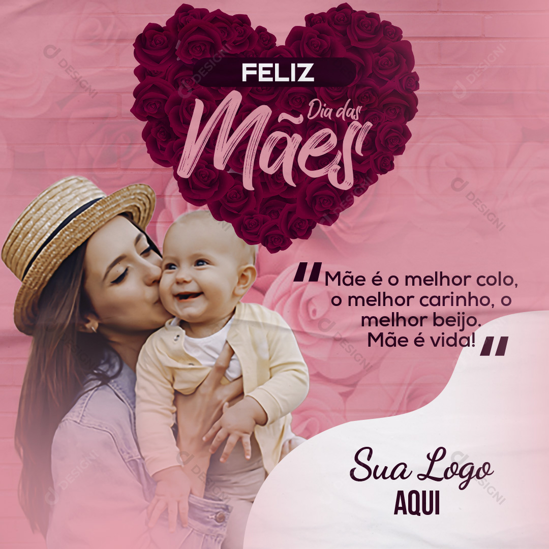 Feliz Dia das Mães Social Media PSD Editável