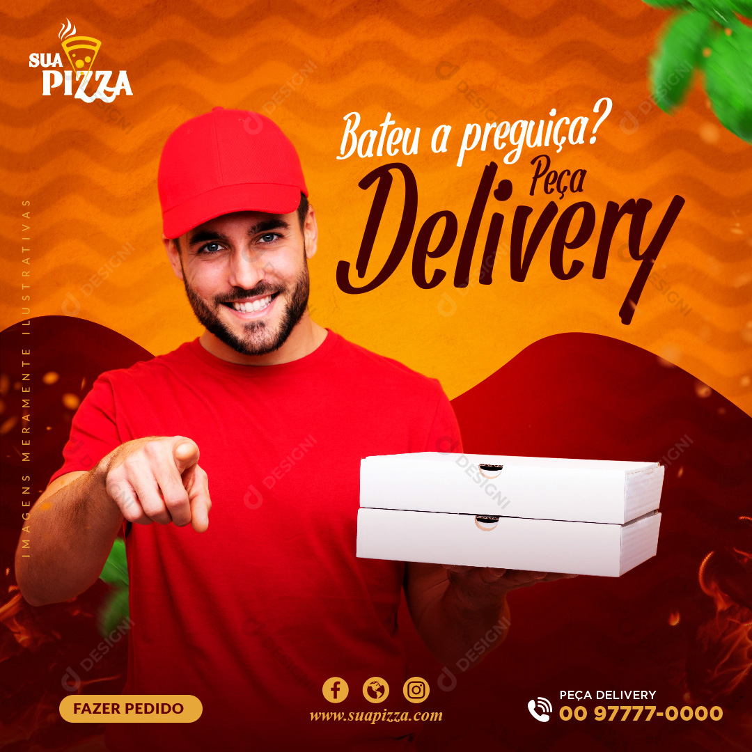 Peça Delivery Social Media PSD Editável Entregas Pizzarias