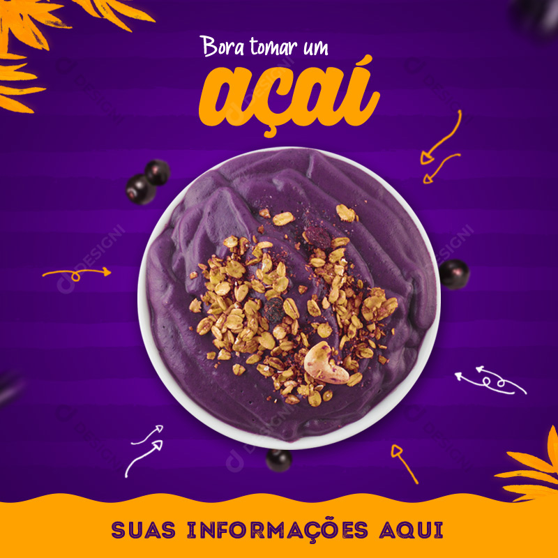 Açaí Açaiterias Social Media PSD Editável Sorveterias