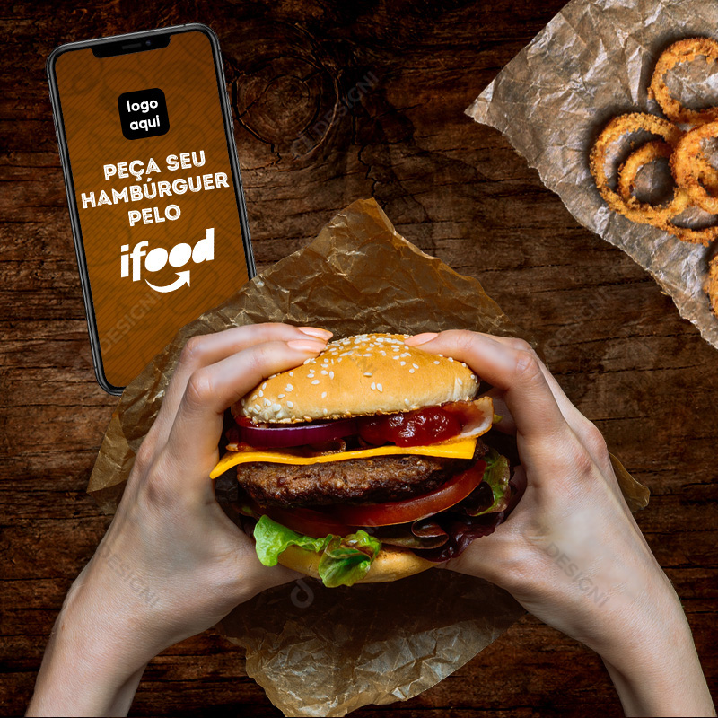 Hambúrguer Hamburguerias Social Media PSD Editável Deliovery Ifood