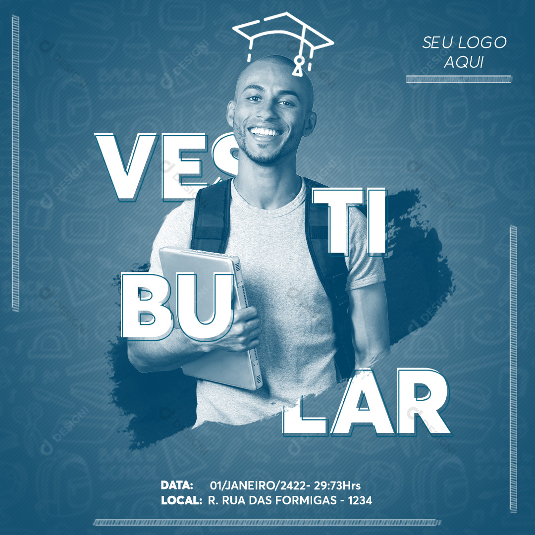 Vestibular Local da Prova Social Media PSD Editável