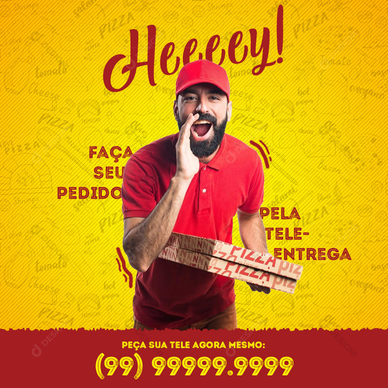 Pizza Pizzarias Social Media PSD Editável Deliverys