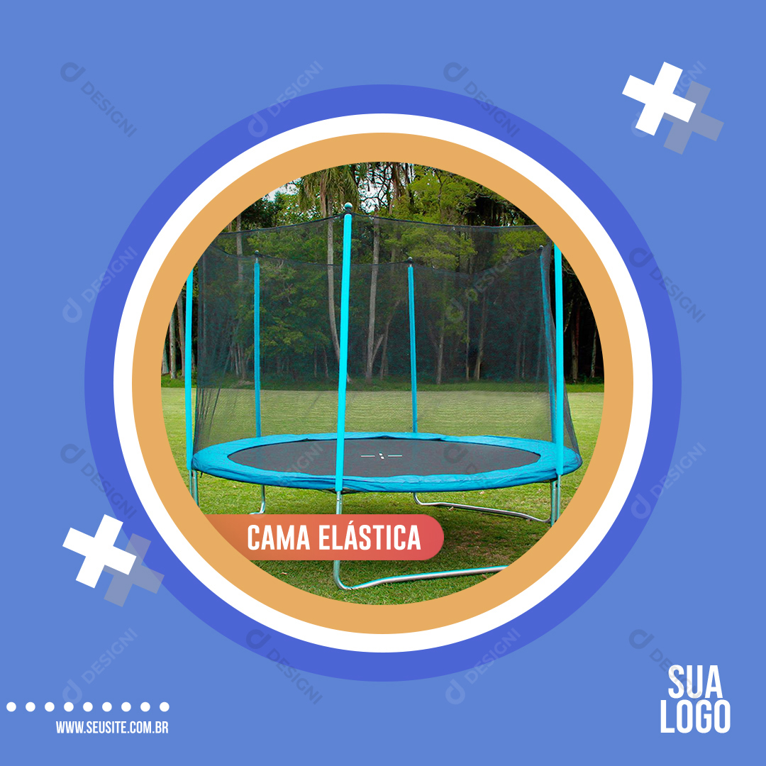 Cama Elástica Social Media PSD Editável Brincadeira de Criança