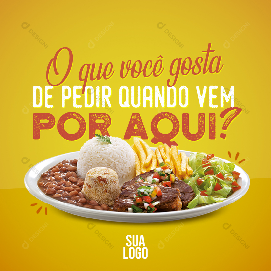 Comida Restaurante Social Media PSD Editável Almoço Janta