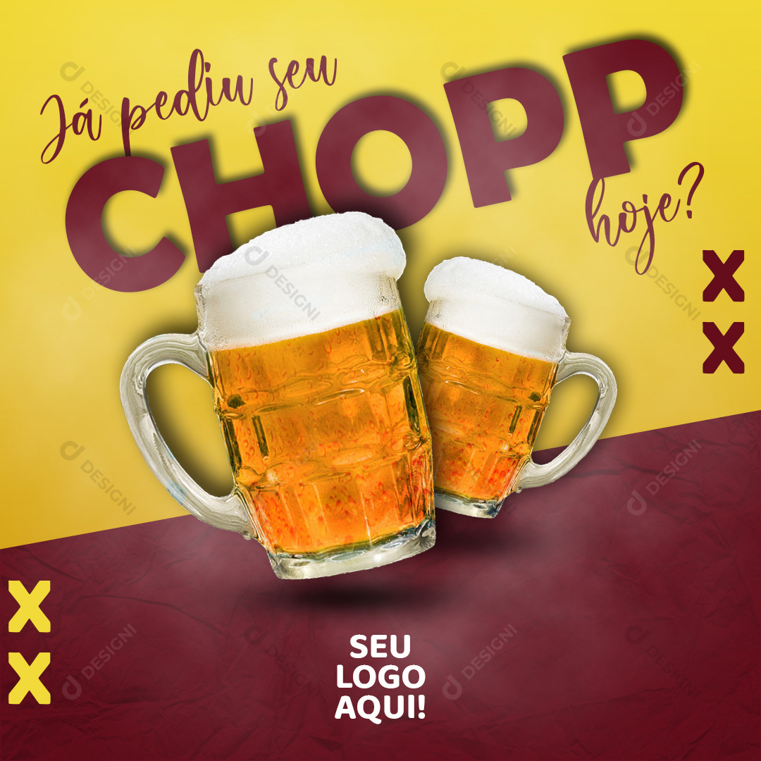 Já Pediu Chopp Bares Social Media PSD Editável Cervejas