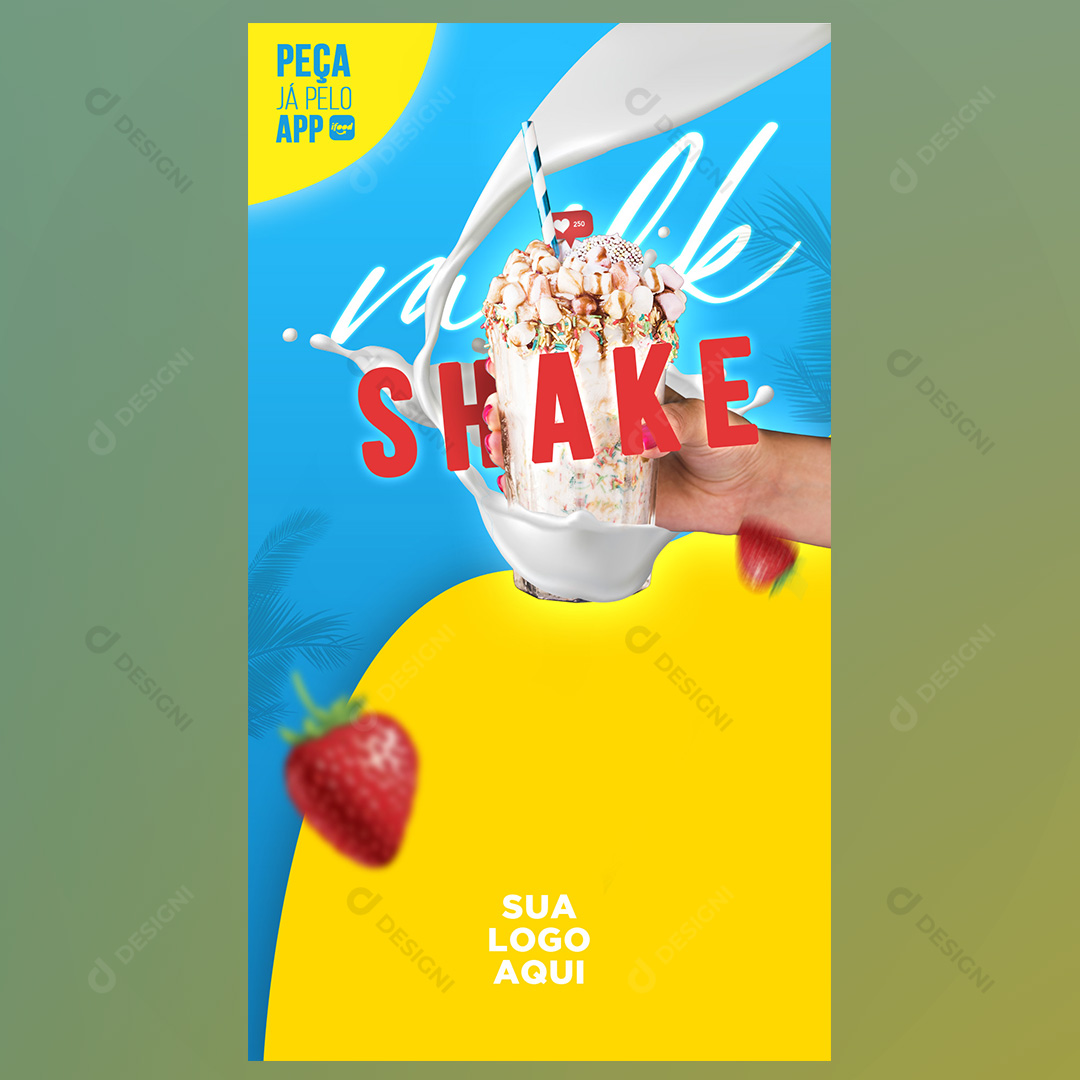 Milk Shake Sorveterias Social Media PSD Editável Deliverys Stories