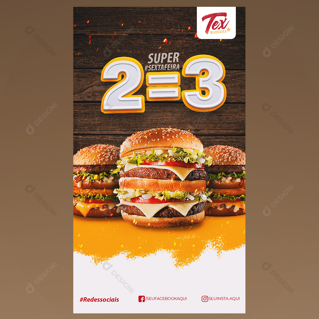 Super Sexta Promoção Ofertas Delivery Social Media PSD Editável Stories