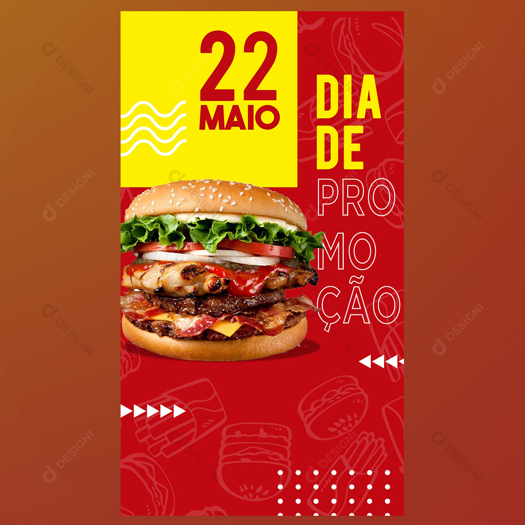Promoção Hamburgueres Deliverys Social Media PSD Editável Stories