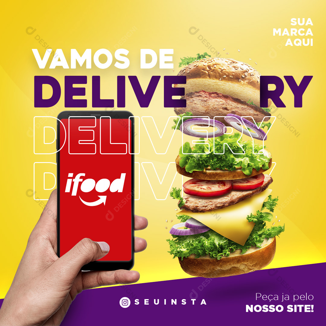 Delivery Hamburguer Social Media PSD Editável