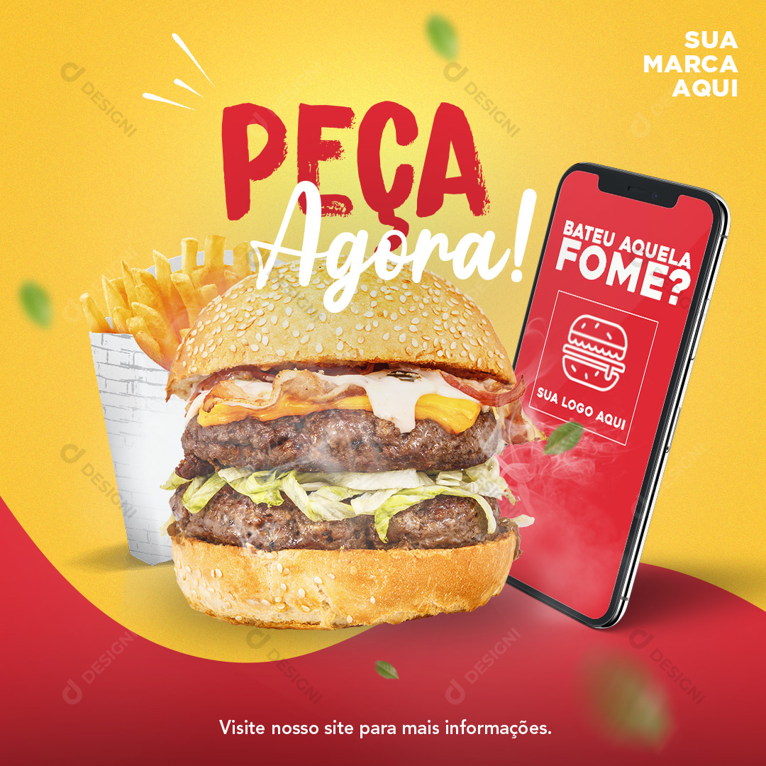 Peça Agora Social Media PSD Editável Deliverys Hamburgueres