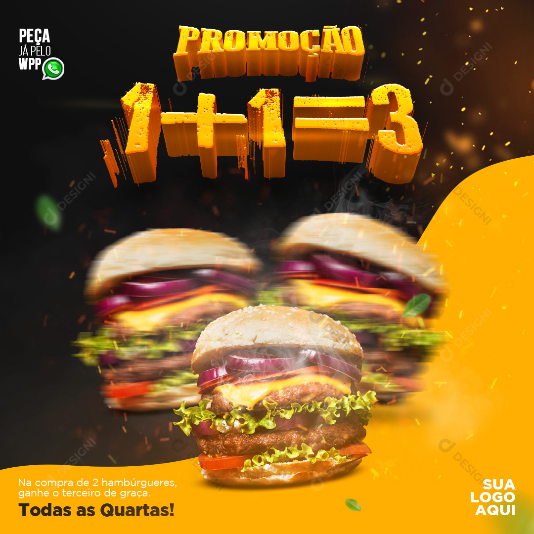 Promoção Hamburgueres Deliverys Social Media PSD Editável