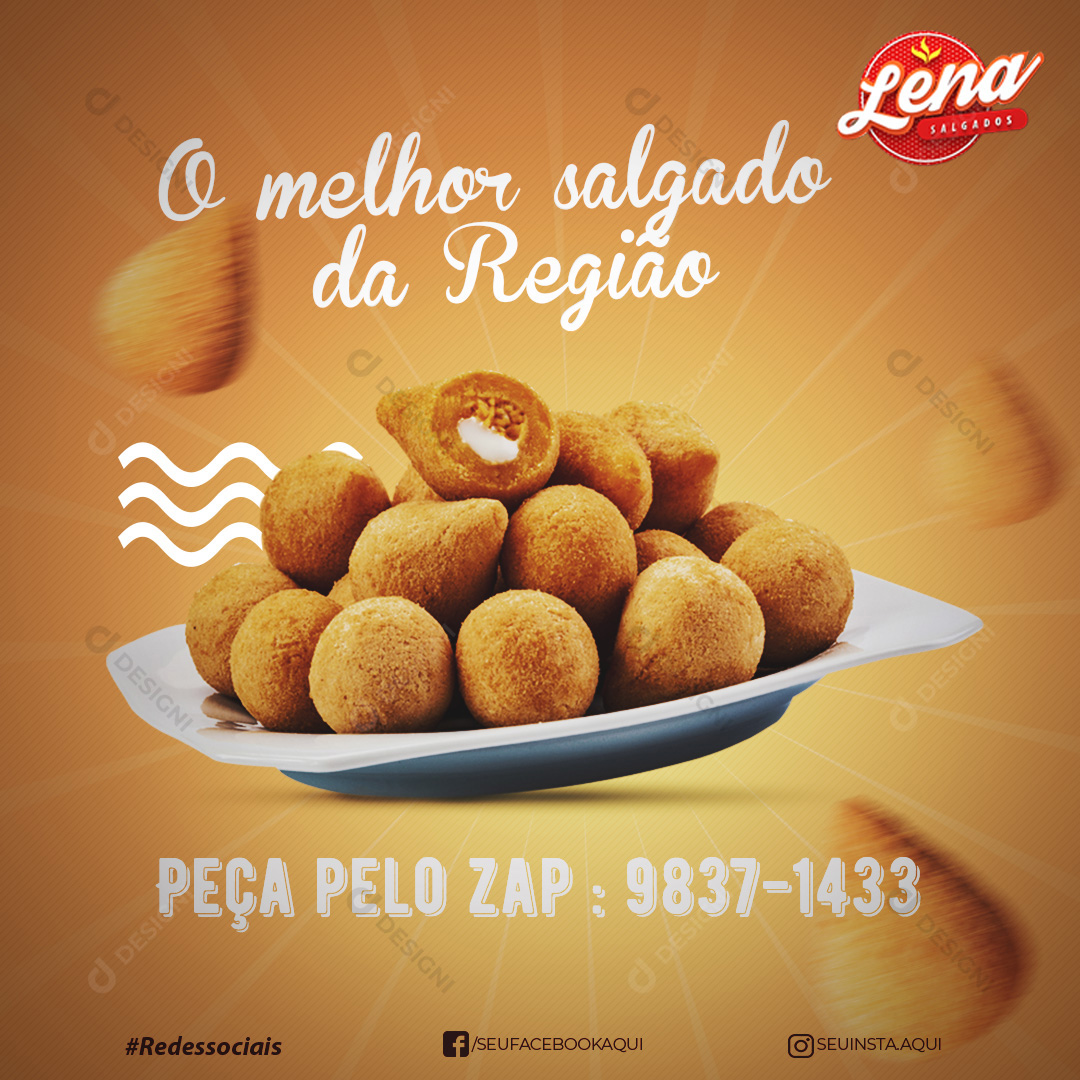 Salgado Coxinhas Deliverys Social Media PSD Editável