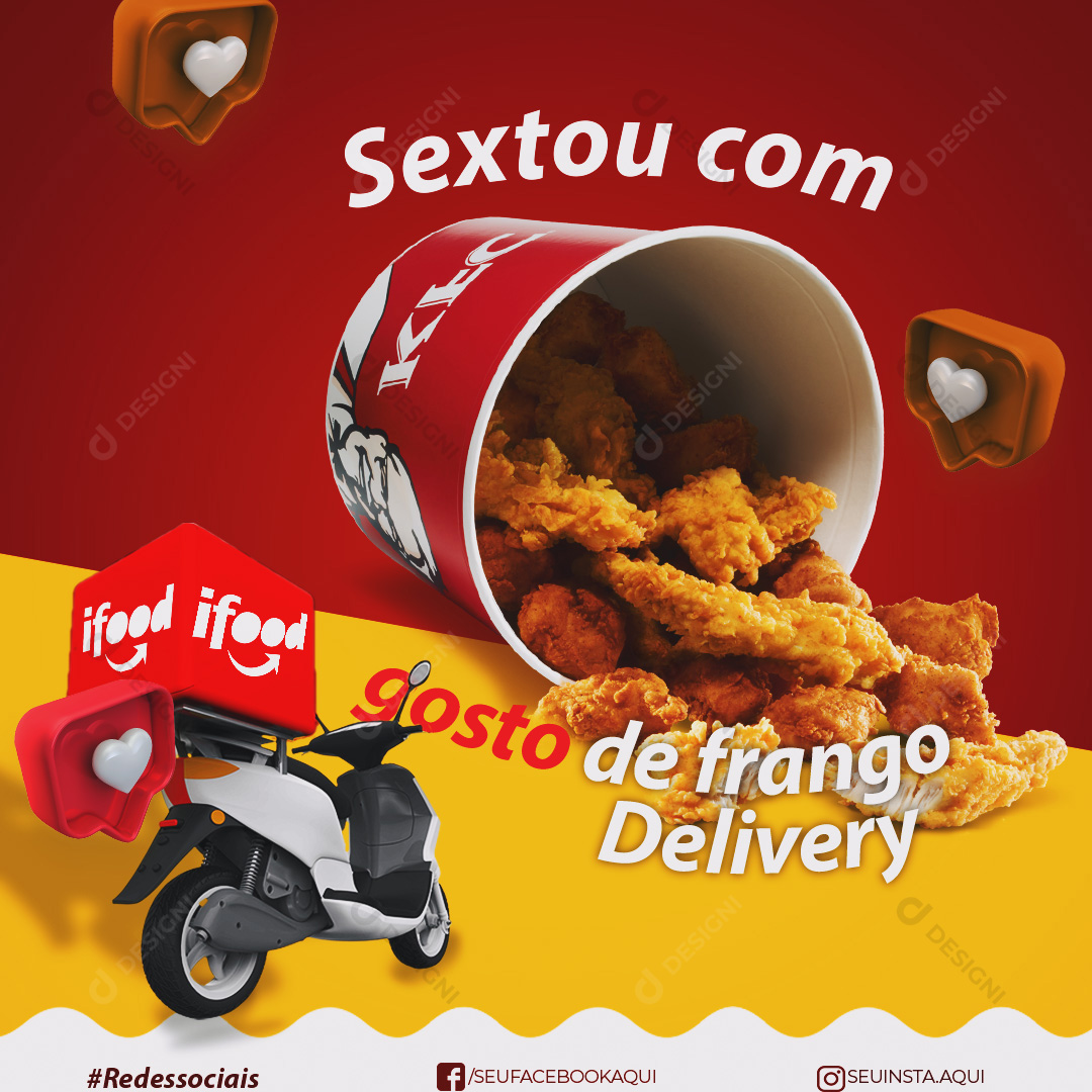 Frango no Pote Restaurante Bares Social Media PSD Editável Delivery