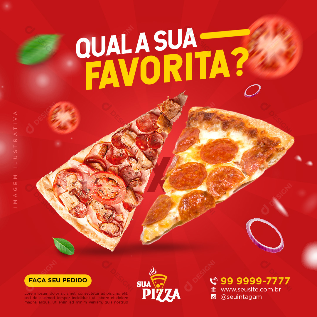 Pizza Pizzaria Social Media PSD Editável