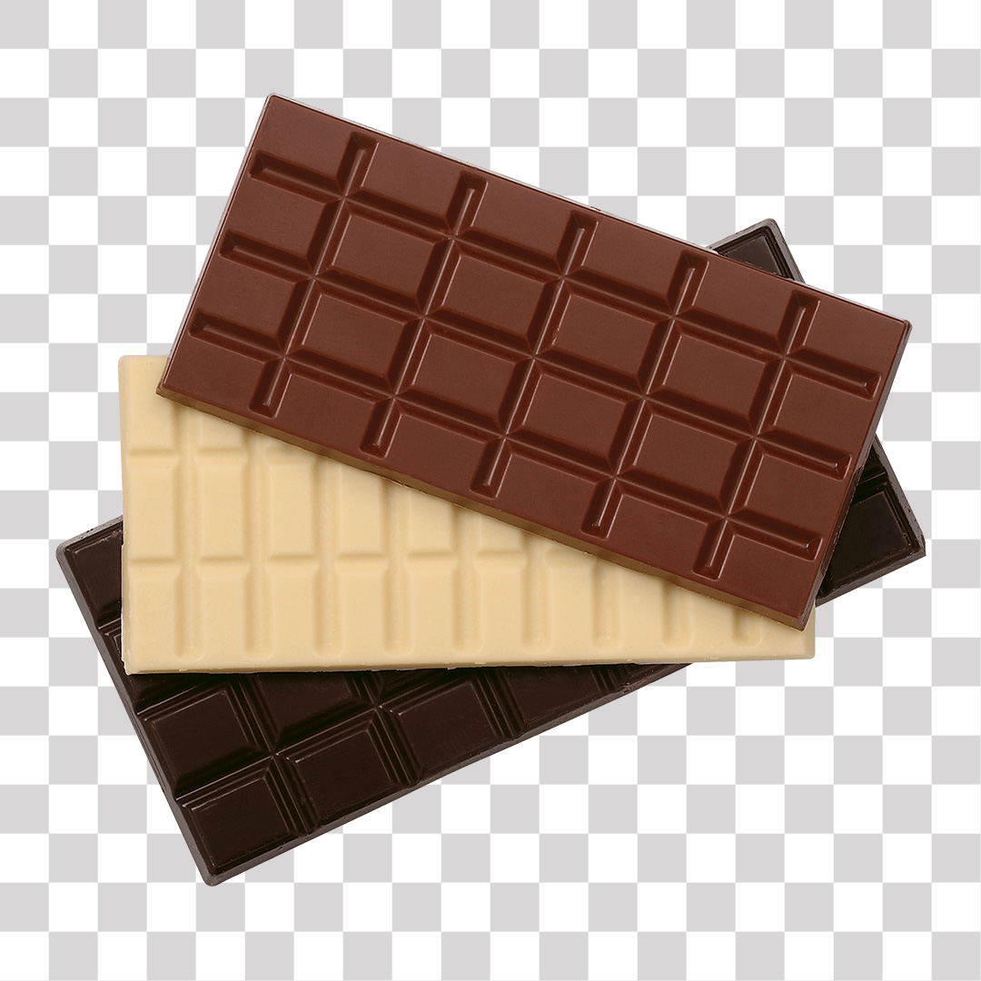 Barras de Chocolate de Vários Tipos PNG Transparente Sem Fundo