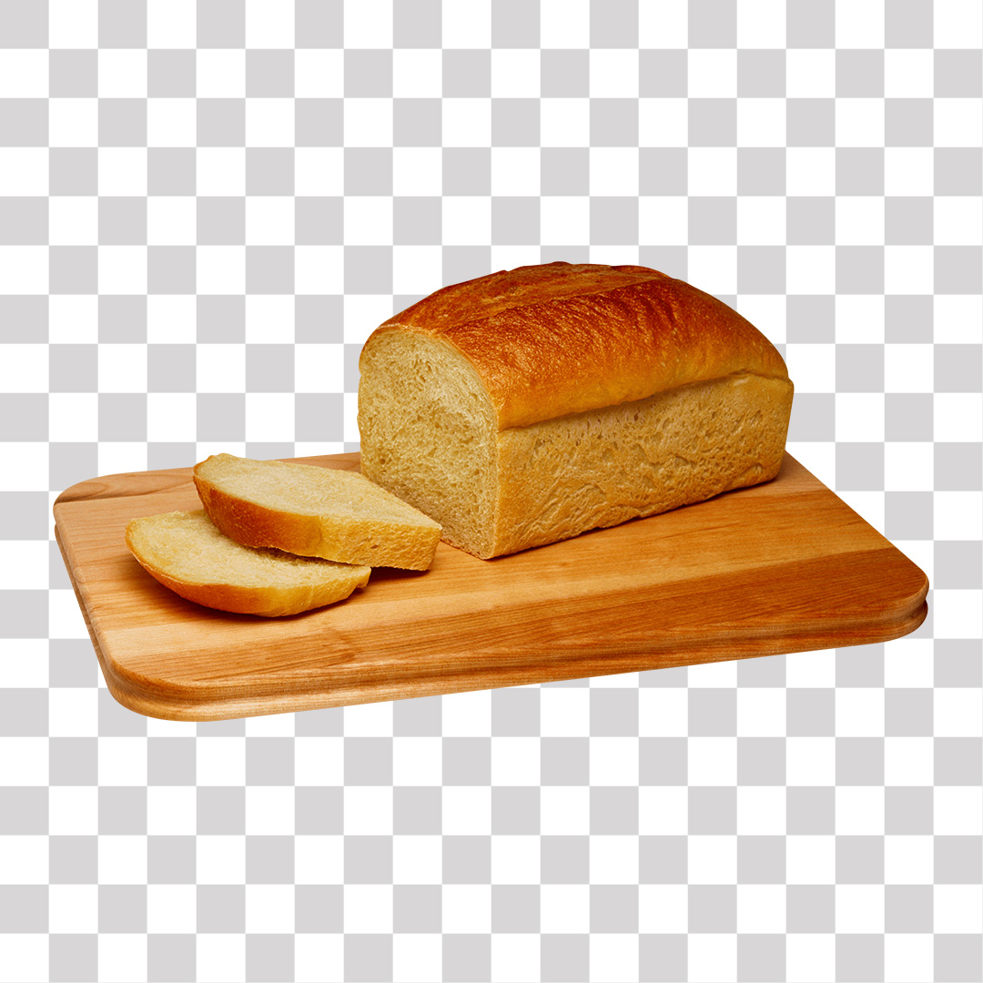 Pão de Forma Sobre Uma Tábua  PNG Transparente Sem Fundo