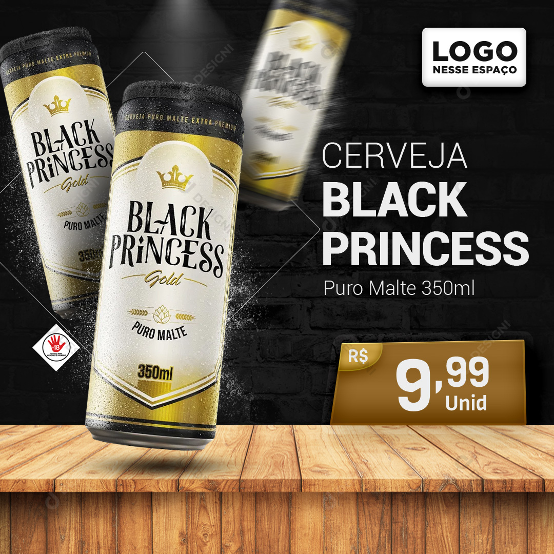 Cerveja Black Princess 350ml Social Media PSD Editável