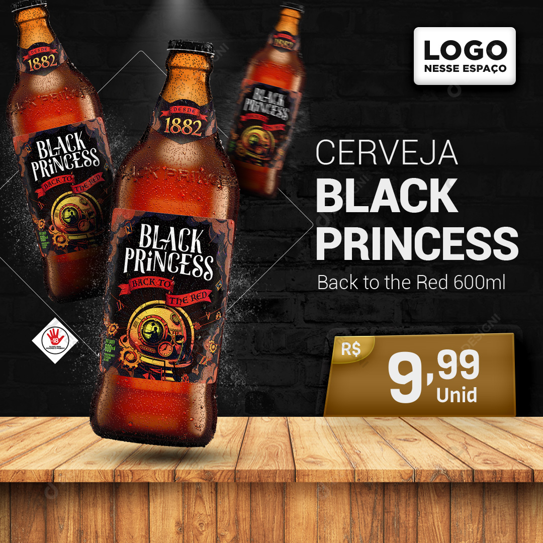 Cerveja Black Princess Back to the Red 600ml Social Media PSD Editável