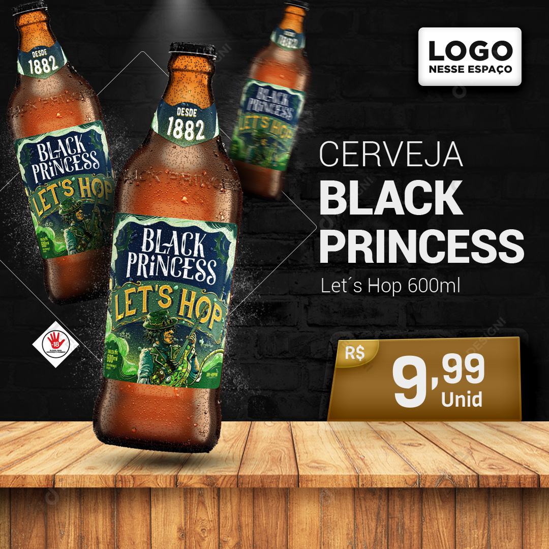 Cerveja Black Princess Let´s Hop 600ml Social Media PSD Editável