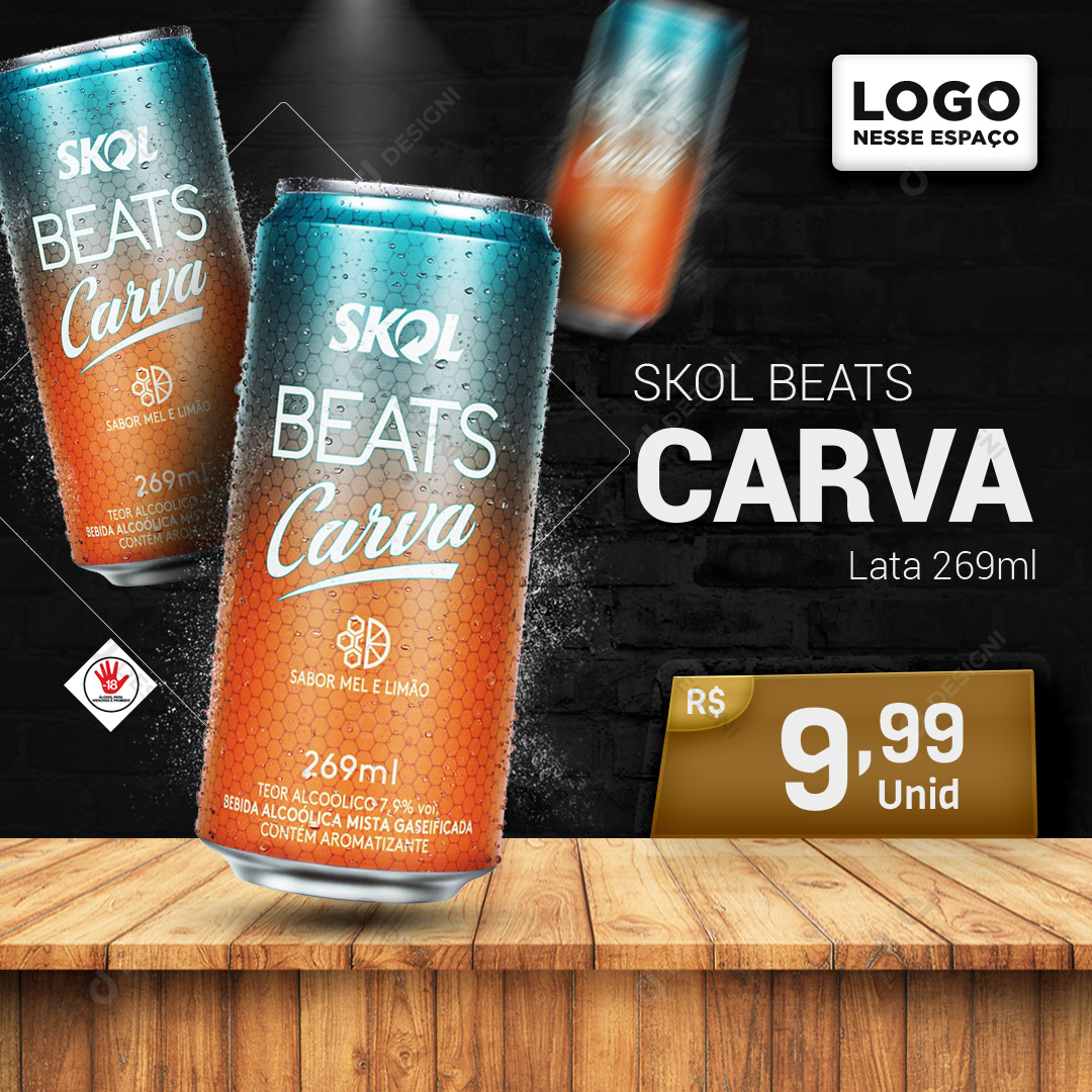 Skol Beats Carva Lata 269ml Social Media PSD Editável