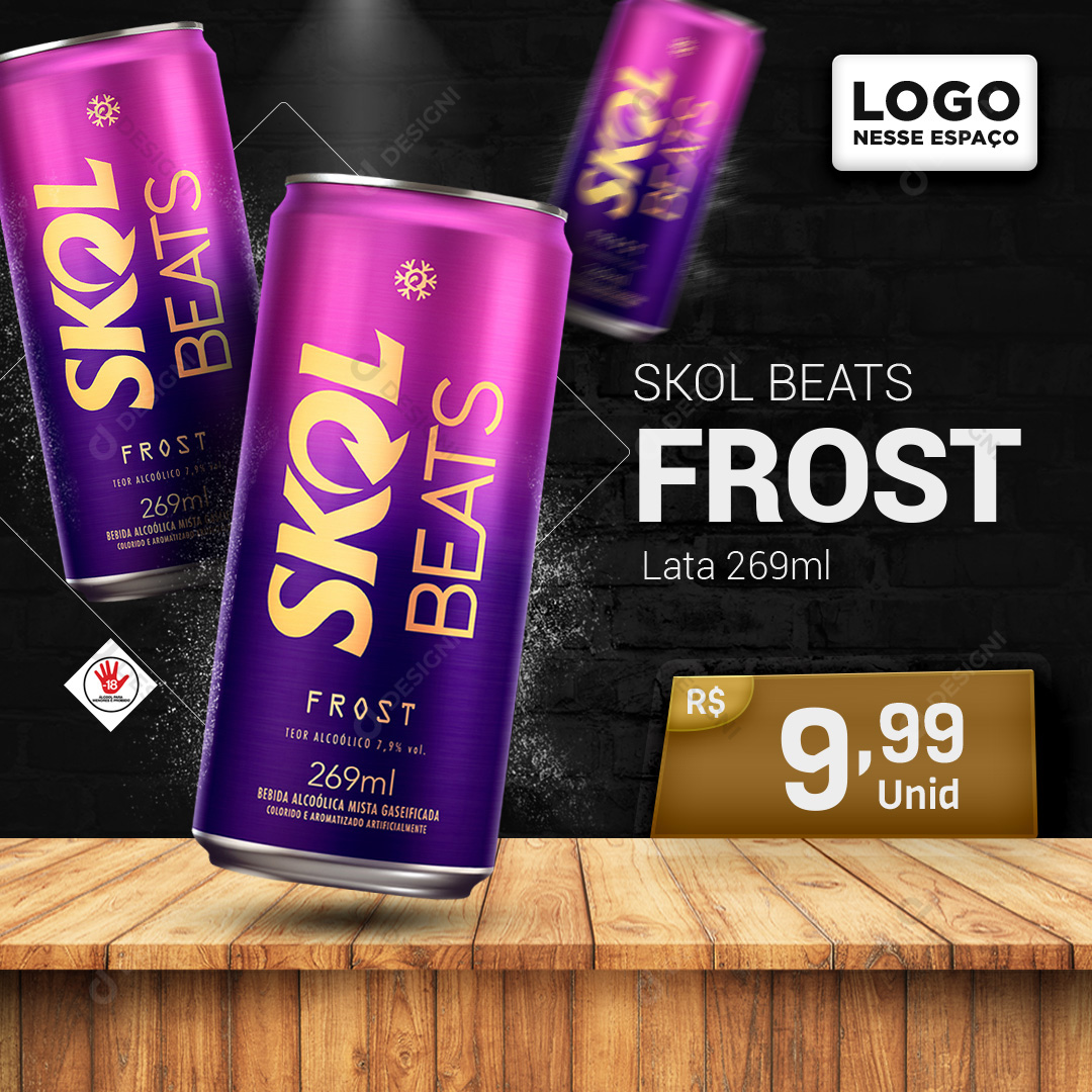 Skol Beats Frost Lata 269ml Social Media PSD Editável