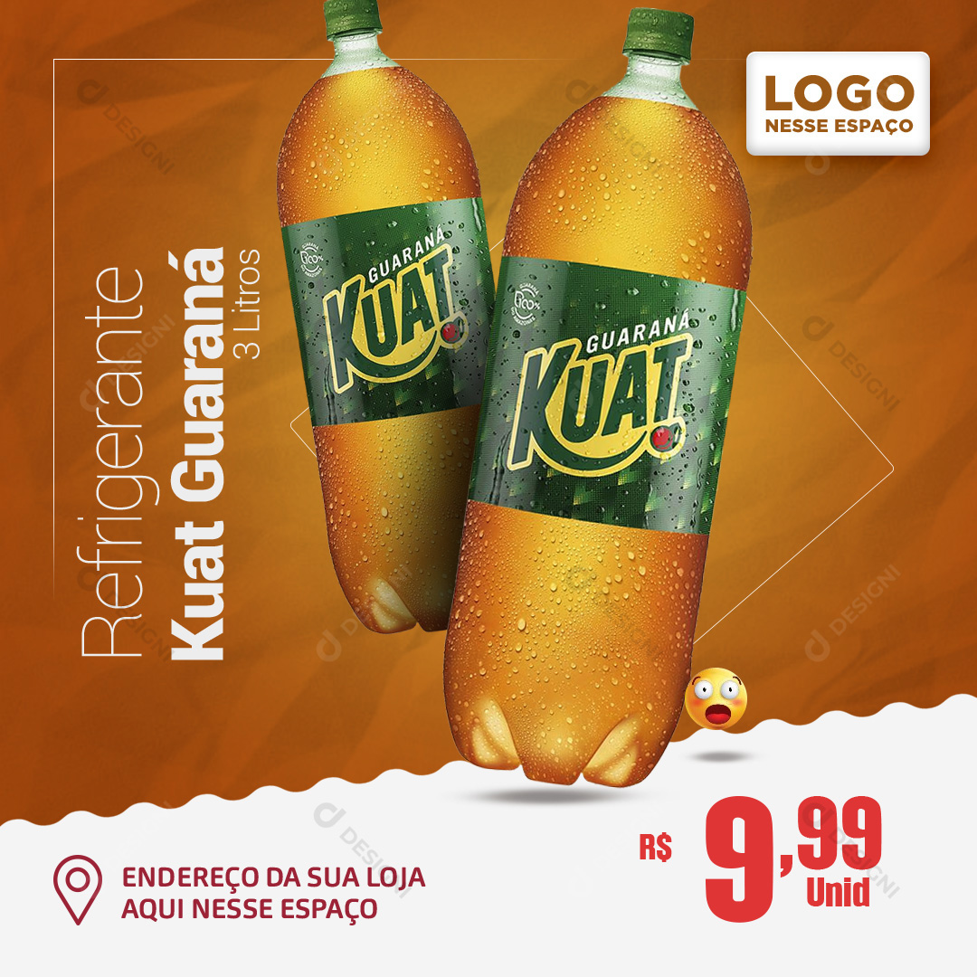 Refrigerante Kuat Guaraná 3L Social Media PSD Editável