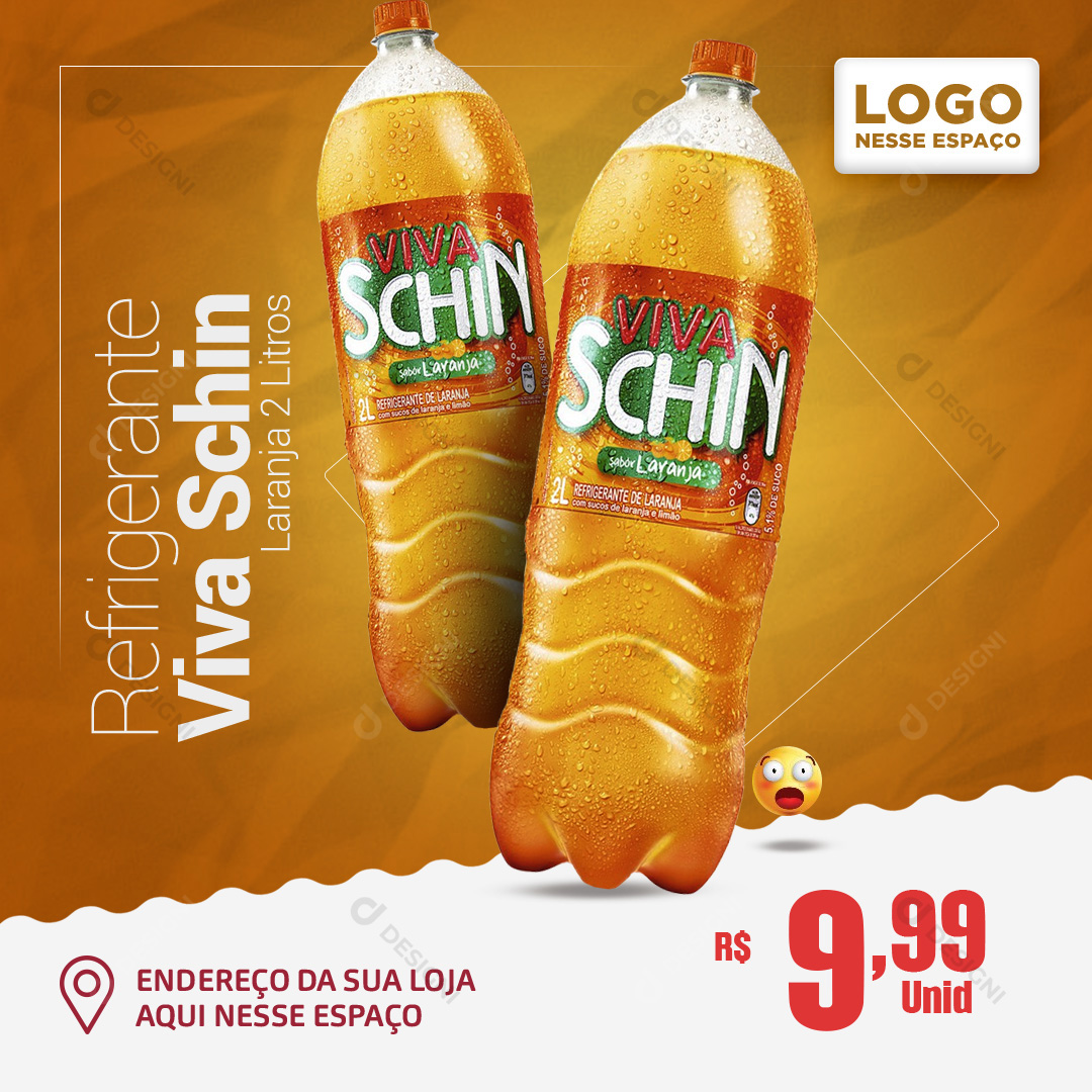 Refrigerante Viva Schin Laranja 2L Social Media PSD Editável