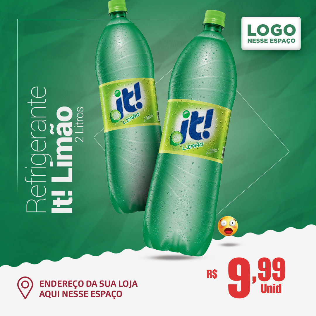 Refrigerante It! Limão 2 Litros Social Media PSD Editável