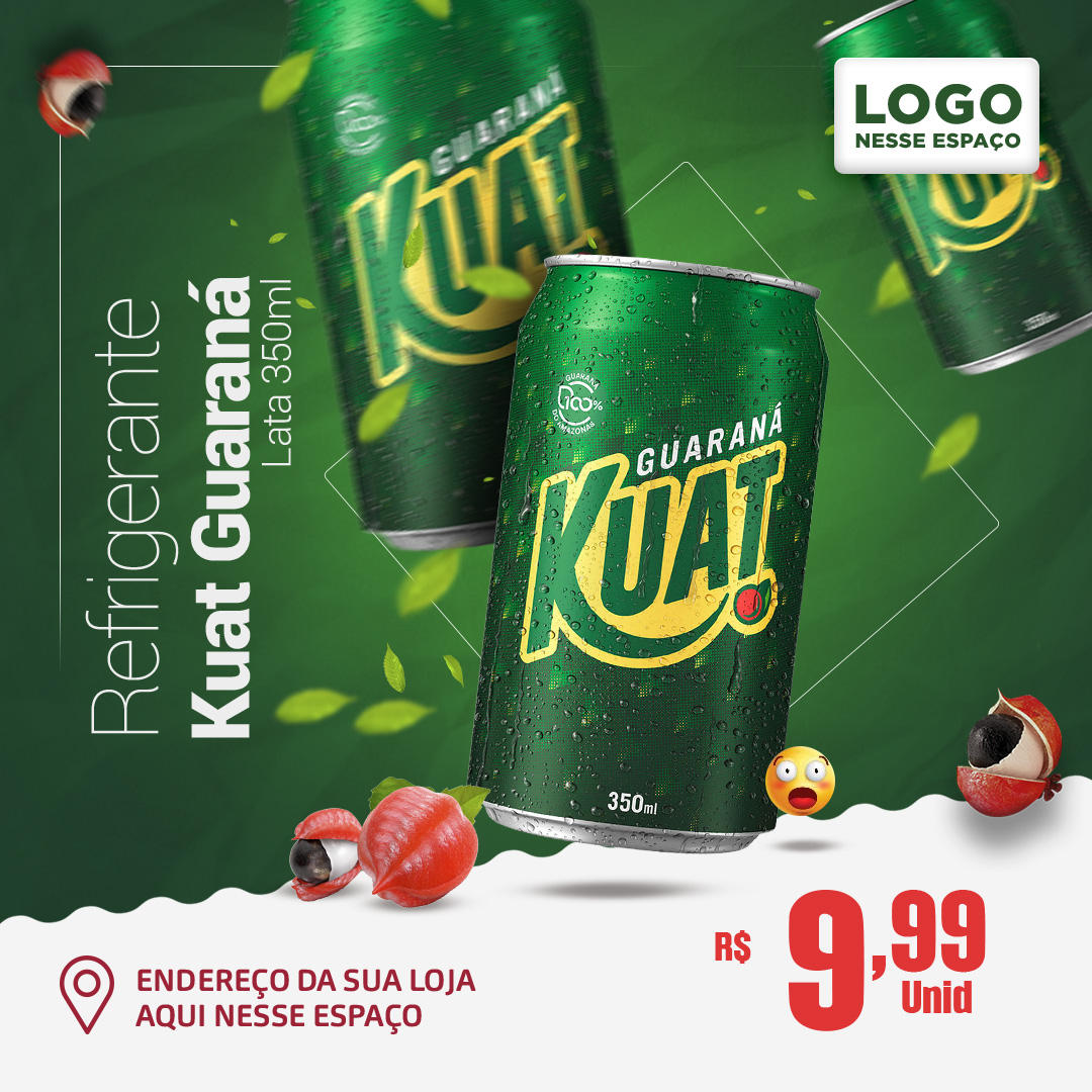 Refrigerante Kuat Guaraná Lata 350ml Social Media PSD Editável