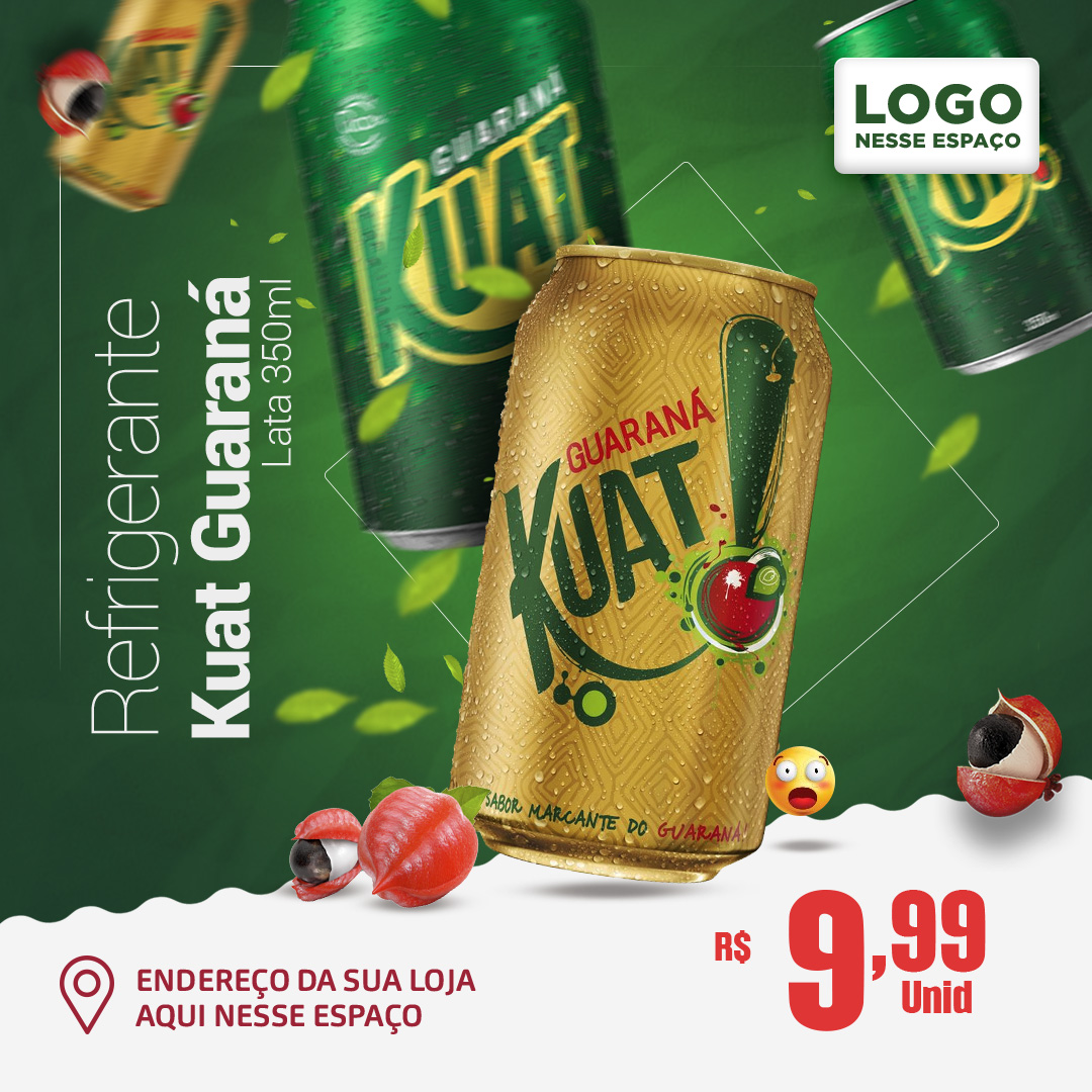 Refrigerante Kuat Guaraná Lata 350ml Carnaval Social Media PSD Editável