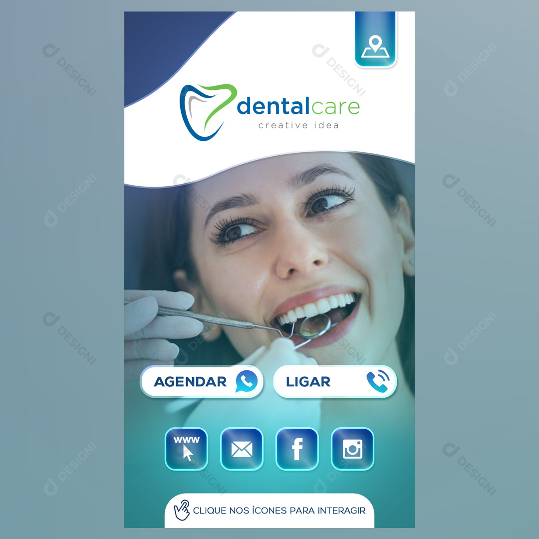 Cartão Interativo Dentista Odonto PSD + PPTX Editável