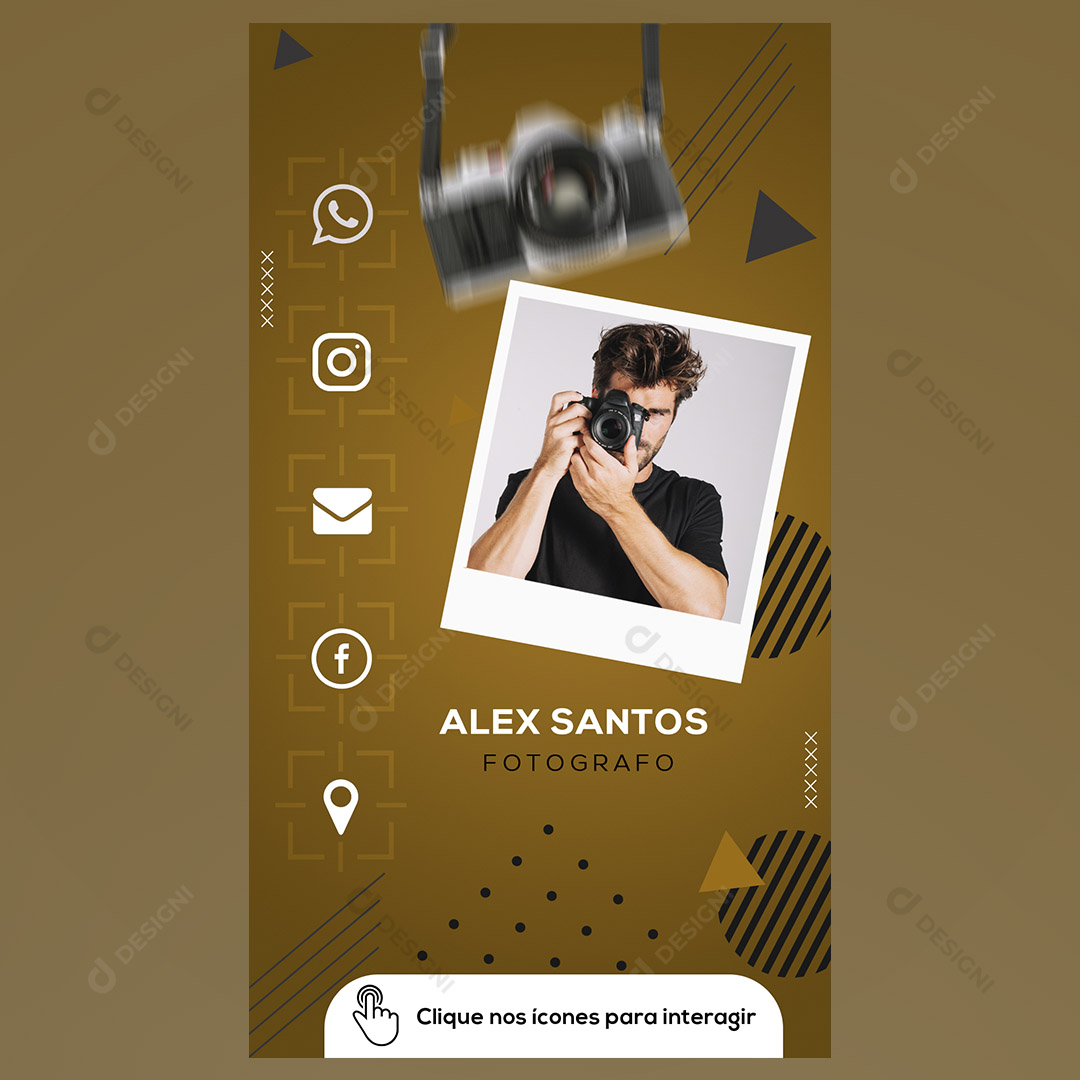 Cartão Interativo Fotógrafo PSD + PPTX Editável