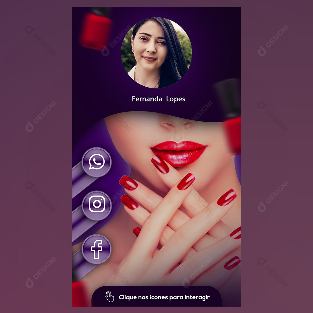 Cartão Interativo Manicure PSD + PPTX Editável