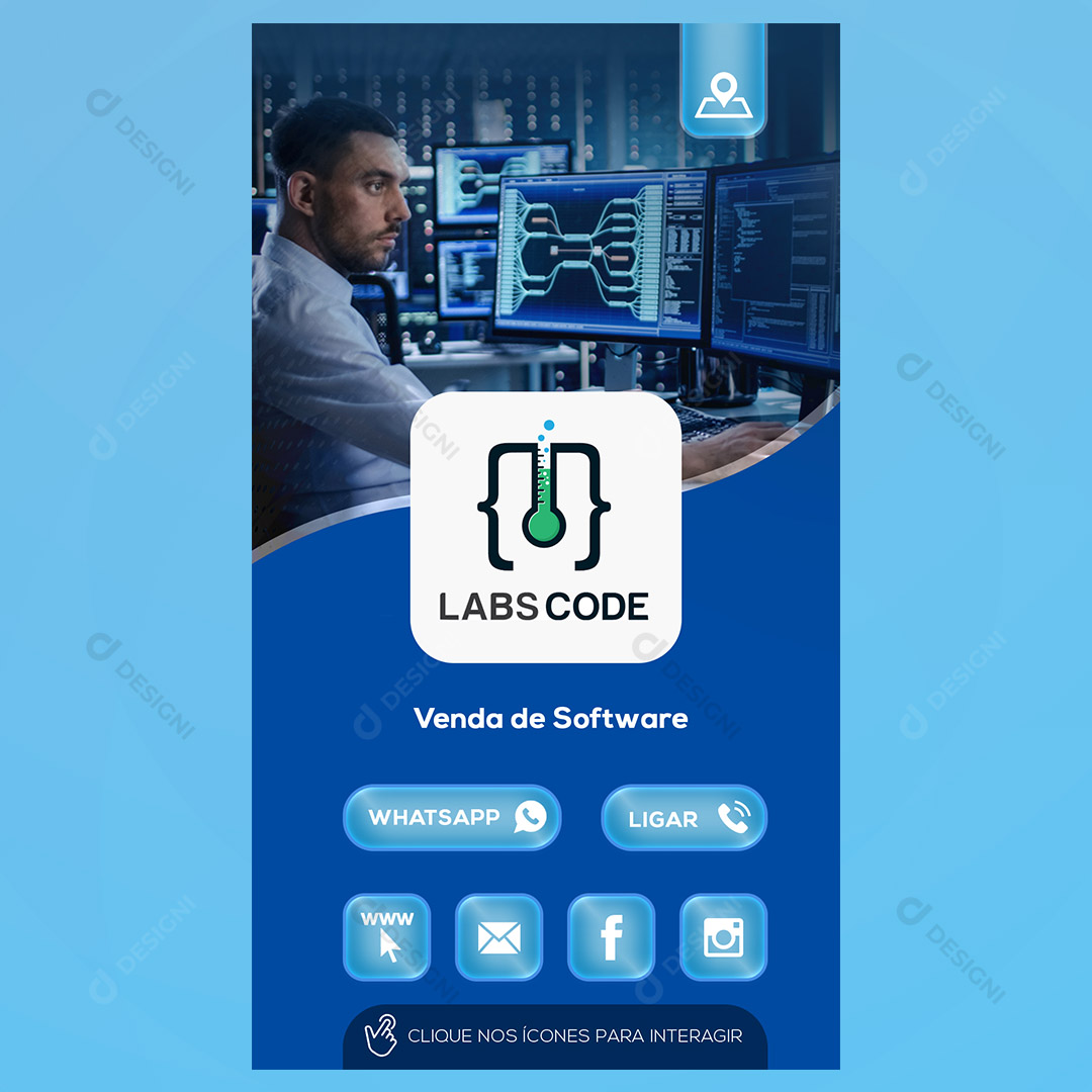 Cartão Interativo Software Programação PSD + PPTX Editável
